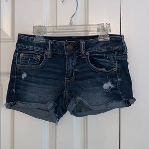 Dark wash jean shorts